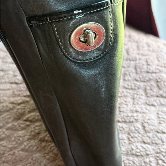 Vintage Coach Leather Tote Bag Black Large Shoulder Bag Classic Everyday Purse - Picture 5 of 17